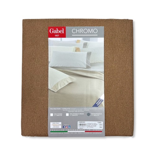 Copriletto gabel chromo cognac - copriletto,